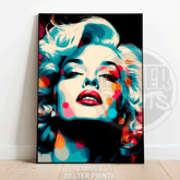 Marilyn Monroe Pop Art Wall Art | Bold Colourful Abstract Glam Print - A4 – 21x29cm (8x12’’) - Print